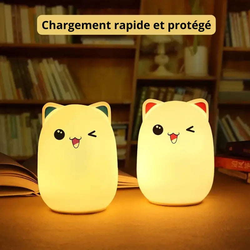 Veilleuse Chat Ronde Rechargeable thyliennette